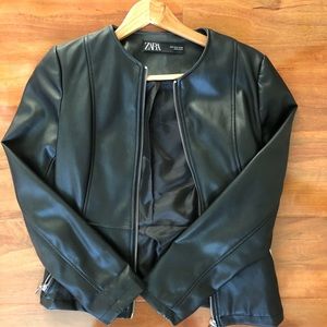 ZARA Black Faux Leather Jacket (NWOT)